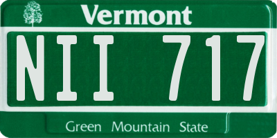 VT license plate NII717