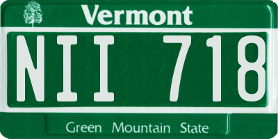 VT license plate NII718