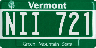 VT license plate NII721