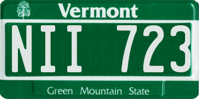 VT license plate NII723