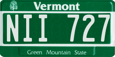 VT license plate NII727