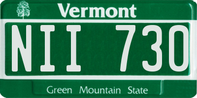 VT license plate NII730