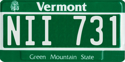 VT license plate NII731