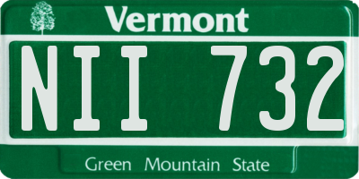 VT license plate NII732