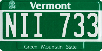 VT license plate NII733