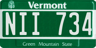 VT license plate NII734