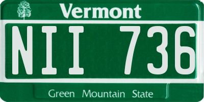VT license plate NII736