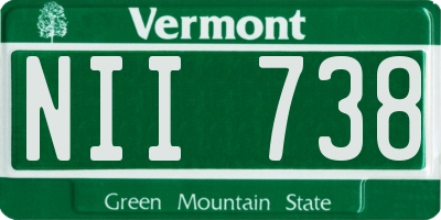 VT license plate NII738