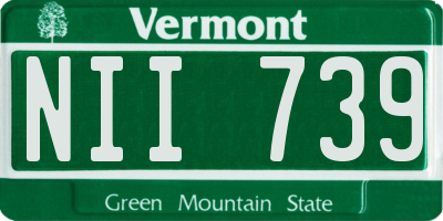 VT license plate NII739
