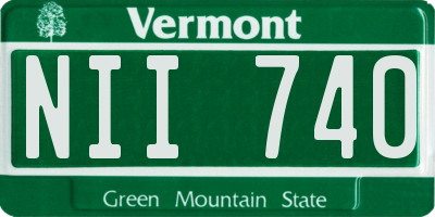 VT license plate NII740
