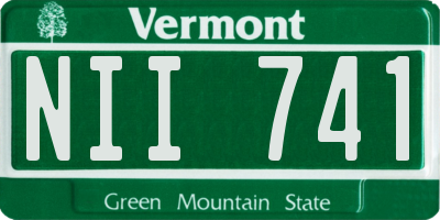 VT license plate NII741