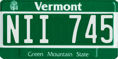 VT license plate NII745