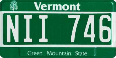 VT license plate NII746