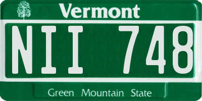 VT license plate NII748