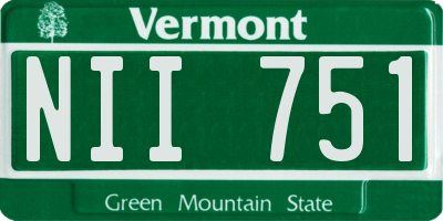 VT license plate NII751