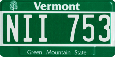 VT license plate NII753