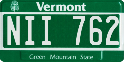 VT license plate NII762