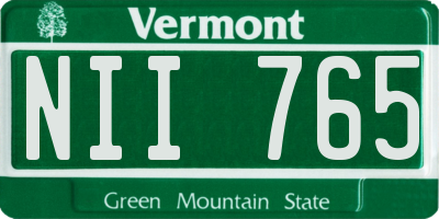 VT license plate NII765