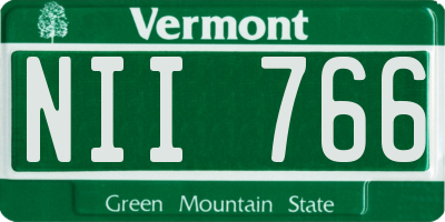 VT license plate NII766