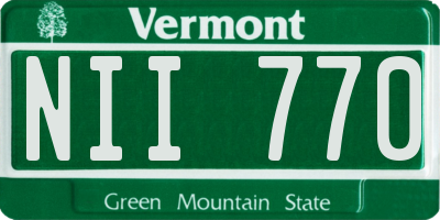 VT license plate NII770