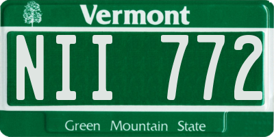 VT license plate NII772