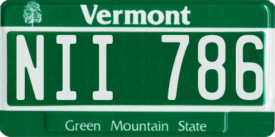 VT license plate NII786
