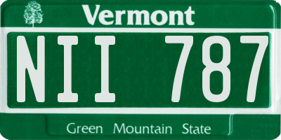 VT license plate NII787