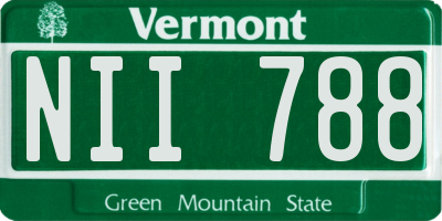 VT license plate NII788