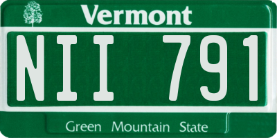 VT license plate NII791