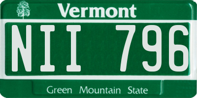 VT license plate NII796