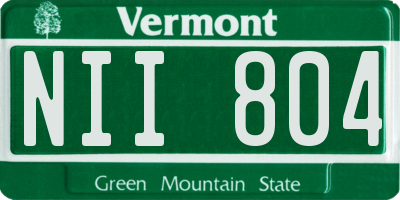 VT license plate NII804