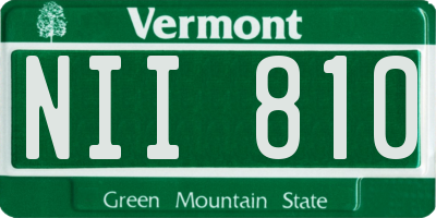 VT license plate NII810