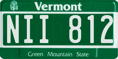 VT license plate NII812