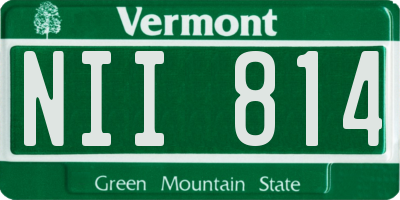 VT license plate NII814