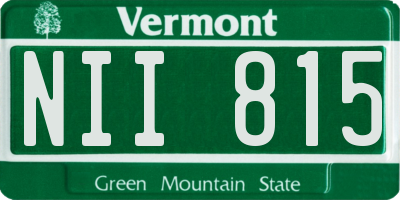 VT license plate NII815