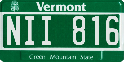 VT license plate NII816