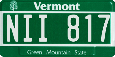 VT license plate NII817