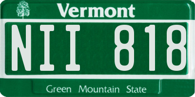 VT license plate NII818
