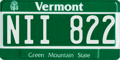 VT license plate NII822