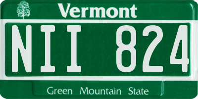 VT license plate NII824