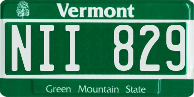 VT license plate NII829