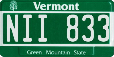 VT license plate NII833