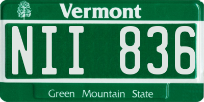VT license plate NII836