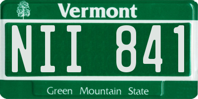 VT license plate NII841