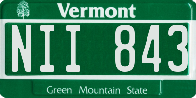 VT license plate NII843