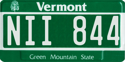 VT license plate NII844