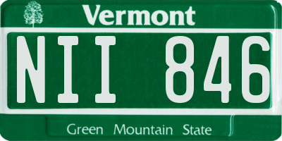 VT license plate NII846