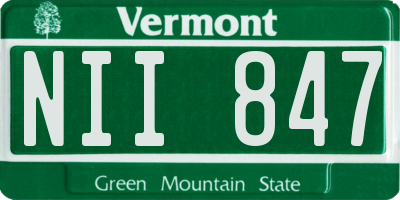 VT license plate NII847