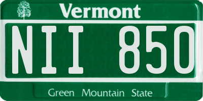 VT license plate NII850