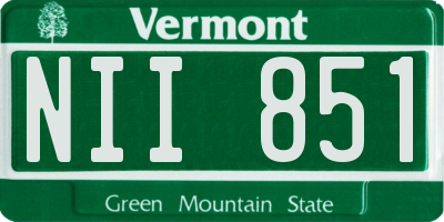 VT license plate NII851